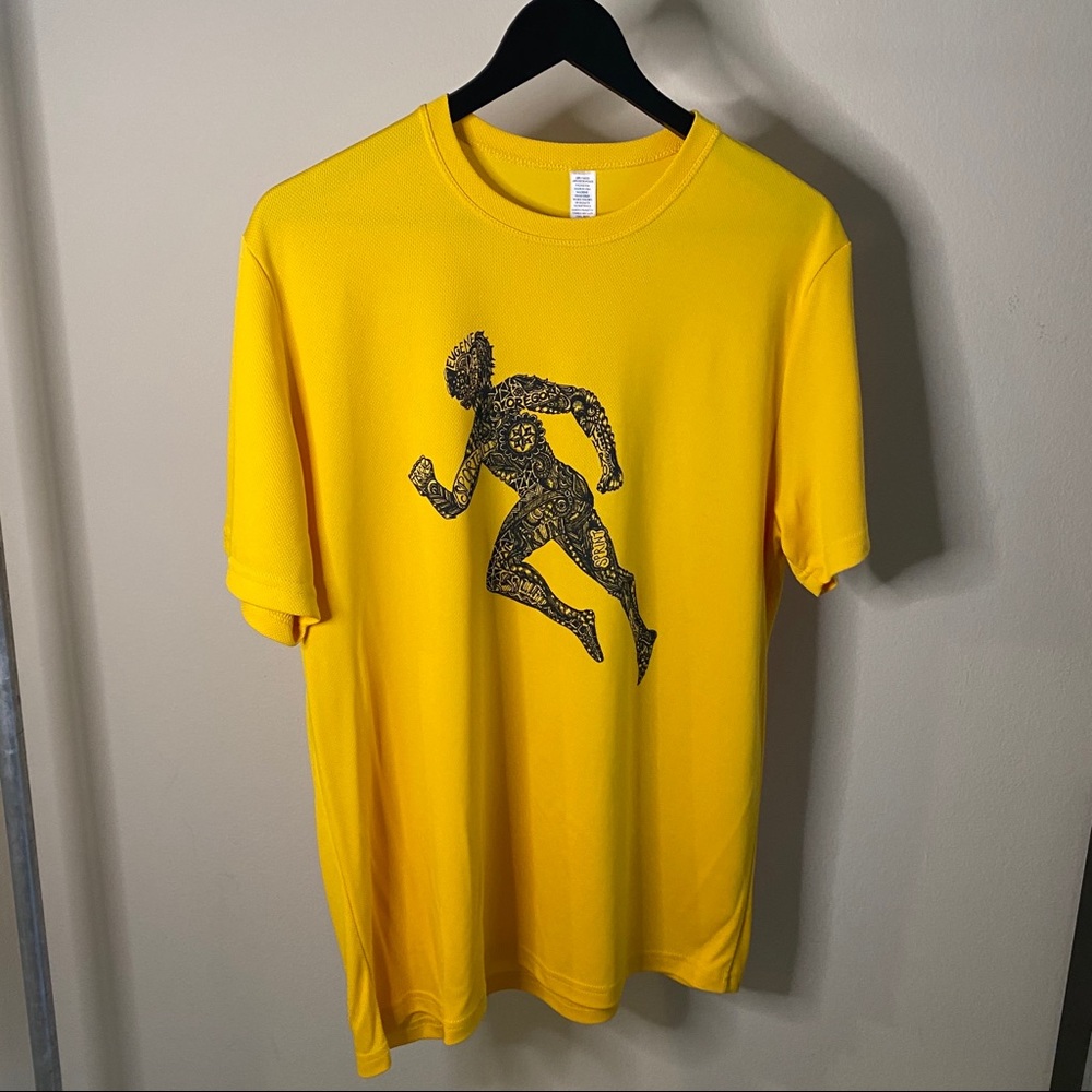 Yellow SportHill Eugene, OR runner graphic shirt
